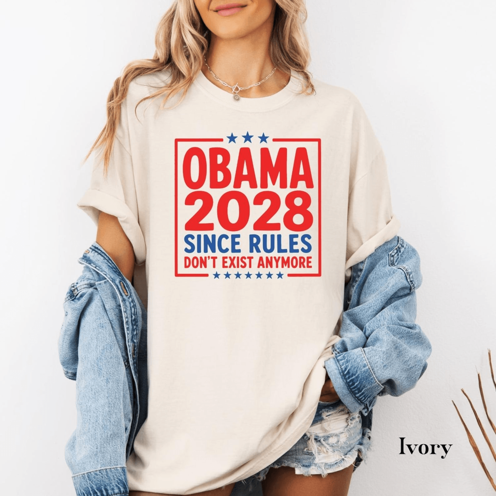 Comfort Colors Funny Political Tee, Obama 2028 Retro Election Shirt, Parody Gift for Progressive Democrats, Liberal Humor